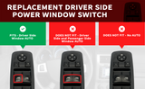 Driver Side Master Power Window Switch - Compatible with Dodge and Jeep Vehicles - 2008-2012 Nitro and Liberty, 2009-2010 Journey - Replaces Part 4602632AH, 4602632AF, 4602632AB, 4602632AG - 8 Pins