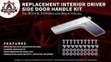 Interior Mercedes Door Handle Kit - Front Left or Rear Driver Side - Inner Handles Fit Mercedes-Benz Vehicles - W204, X204 C230, C250, C300, C350 - 2047201171, 2047201763, 2047202663 - Matte Silver