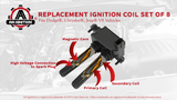 Ignition Coil Pack Set of 8 - Fits Dodge Ram 1500, 2500, 3500, Jeep Grand Cherokee, Commander, Dodge Charger, Challenger 5.7L, 6.1L, 6.4L HEMI - Replaces 5602129AA, 56029129AF, 56029129AA