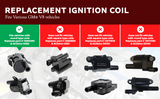 Ignition Coil Pack Set of 8 - Replaces 12563293, D585, C1251, 19005218 - Compatible with Chevrolet, GMC, Cadillac & Other GM Vehicles - V8 Silverado 1500, Tahoe, Suburban, Sierra, Yukon, XL, 2500