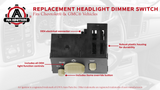 Headlight Instrument Panel Dimmer Dome Lamp Switch - Replaces 15755595, 15738843, D1534G - Compatible with Chevy and GMC Vehicles - Avalanche, Silverado, Tahoe, Suburban, Sierra, Yukon 99, 00, 01, 02