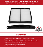Cabin Air Filter Retrofit Kit - Compatible with Chevy, Cadillac and GMC Vehicles - Silverado, Sierra, Yukon, Tahoe, Suburban, Avalanche, Escalade - Replaces 259-200, 22759203, 103948, 22759208