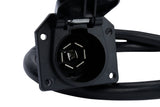 7 Way Trailer Extension Cord - 4 feet - Double Prongs Connector - Weatherproof - 7 Pin Wiring Connector Plug - Gooseneck Hitch Extender or 5th Wheel Trailer, RV, Caravan, Truck, Van - 10-14 AWG