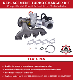 Turbo Charger with Gasket Kit -  Replaces 55565353 - Fits Buick and Chevy Vehicles
