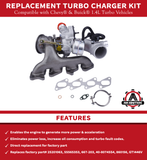 Replacement Turbo Charger with Gasket Kit- Compatible with Buick and Chevrolet Vehicles - 2011-2019 - Encore, Cruze, Cruze Limited, Sonic, Trax - 1.4L L4, 1.4T Engines - Replaces 55565353, 667-203