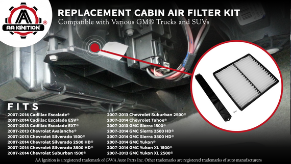 Cabin Air Filter Retrofit Kit Compatible with Chevy Cadillac