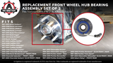 Front Wheel Bearing - Set of 2 - Compatible with Chevy, Buick, Cadillac, Oldsmobile, Pontiac - Impala, Monte Carlo, Century, Grand Prix, Replaces 513121, 12429203, 88964168 - ABS - Hub Assembly