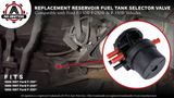 Replacement Reservoir Fuel Tank Selector Valve - Compatible with Ford F-150, F-250 and F-350 1989-1997 - Replaces F1UZ-9B263-B, F1UZ9B263B - 89, 90, 91, 92, 93, 94, 95, 96, 97 - Fuel Tank Selector