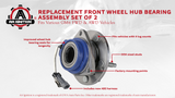 Front Wheel Bearing - Set of 2 - Compatible with Chevy, Buick, Cadillac, Oldsmobile, Pontiac - Impala, Monte Carlo, Century, Grand Prix, Replaces 513121, 12429203, 88964168 - ABS - Hub Assembly