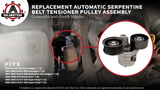 Automatic Serpentine Belt Tensioner Pulley Assembly - Replaces BT50, BT-50 - Compatible with Ford Vehicles - 1997-2003 - E-350 Club Wagon, Econoline, Excursion, F-250 Super Duty - 7.3L V8 Diesel