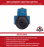 Replacement Automotive Ignition Key Starter Switch by AA Ignition - Compatible with Ford, Lincoln Mazda & Mercury Vehicles - Engine & Electronics Activator - Replaces Part Numbers 98AZ11572A, 924-867
