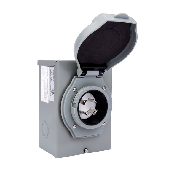AA Ignition 4 Prong 30 Amp 125/250V Generator Power Inlet Box - PB30, NEMA L14-30P Power Inlet Box