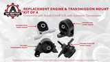 Engine and Transmission Mount Set of 4 - Fits Honda Civic 2001-2005 1.7L