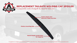 Replacement Tailgate Molding Cap Spoiler - Compatible with Dodge Ram 1500, 2500, 3500 - Replaces 55372052AH, 68067440AA, 55372052AG, 926-578, 6502632, 55372052AF - Tail Gate Protector Trim