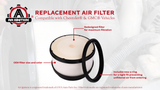 Replacement Air Filter - Compatible with Chevrolet and GMC Vehicles - Silverado 2500 HD Classic, 3500 HD, Sierra 2500HD, 3500 Classic - Replaces A3087C, 25839611, P610875, A2947C - Vehicle Air Filter