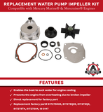 Water Pump Impeller Kit - Compatible with Mercury Marine and Mercruiser - 1991-2021 - Replaces 817275Q05, 817275T4, 18-3147, 9-48315, 12414 - Alpha One Gen 2 Engines - Stern and Vazer Drives