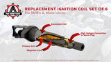 Ignition Coil Pack Set of 6 - Replacement for Bosch 0221504470 - Fits BMW Vehicles