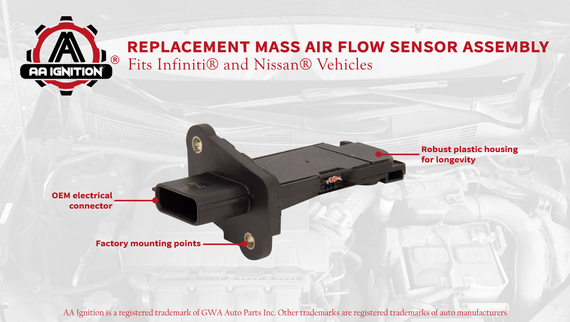 Mass Air Flow Sensor Assembly - Compatible with Infiniti
