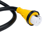 AA Ignition 50 Amp 25 Feet RV Power Extension Cord - NEMA 14-50P Male to NEMA SS2-50R Female - 125V/250V Cable Molded Connector and Twist Lock - Camper Van, Trailers, Motorhome, Caravan, Generator