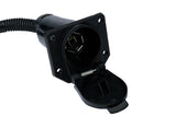 4 Way Flat to 7 Way Round RV Blade Trailer Adapter with Mounting Bracket