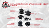 Engine Motor and Transmission Mount Set of 6 - Fits Honda Accord 2003-2007 2.4L