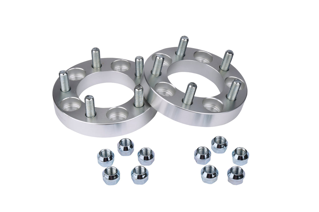 Wheel Spacer Set of 2-5x114.3mm Pattern - 5x4.5 Lug Centric 82.5mm Bore - 1/2" x 20 Studs 1 Inch Thick - Compatible with Ford and Jeep Vehicles - Wrangler, Cherokee, Liberty, Ranger, Explorer, Mustang