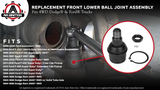 Replacement Front Lower Ball Joint Assembly - Compatible with Ford and Dodge 4WD Trucks - Excursion, F-250 HD, F-350 Super Duty, Ram 2500, 3500, 3500 RWD - Replaces K8607T, 1C3Z3050AB, 5C3Z3050AA