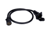 7 Way Trailer Extension Cord - 4 feet - Double Prongs Connector - Weatherproof - 7 Pin Wiring Connector Plug - Gooseneck Hitch Extender or 5th Wheel Trailer, RV, Caravan, Truck, Van - 10-14 AWG