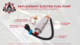Replacement Electric Fuel Pump - Fits Mercury Boat Engines - Mercruiser, 1998 4.3L 262, 2000 5.0L 305, 2000 5.7L 350, MCM/MIE 4.3L V6, 5.0L V8 Gen+ - Replaces 861155A3, 861156A1, 18-8868