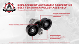 Automatic Serpentine Belt Tensioner Pulley Assembly - Replaces BT50, BT-50 - Compatible with Ford Vehicles - 1997-2003 - E-350 Club Wagon, Econoline, Excursion, F-250 Super Duty - 7.3L V8 Diesel