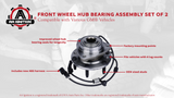 Replacement Front Wheel Hub Bearing Assembly Set of 2 - Compatible with Chevy, Buick, GMC Vehicles - Rainier, SSR, Trailblazer, Envoy, Bravada, 9-7x - Replaces 951-056, 12413037, 15130858, 513188