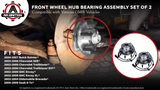 Replacement Front Wheel Hub Bearing Assembly Set of 2 - Compatible with Chevy, Buick, GMC Vehicles - Rainier, SSR, Trailblazer, Envoy, Bravada, 9-7x - Replaces 951-056, 12413037, 15130858, 513188