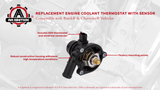 Engine Coolant Thermostat with Sensor- Compatible with Buick & Chevy 1.4L - 2011-2021 - Encore, Cruze, Cruze Limited, Sonic, Trax - Replaces 131-180, 55565336, 55579010, 55593034, 902-808, 730-221