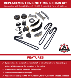 Engine Timing Chain Kit - Replaces 9-0753S - Fits Buick, Cadillac, Chevy , GMC, Saab and Suzuki