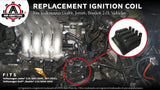 Ignition Coil Pack - Replaces 06A905097A - Compatible with Jetta, Beetle, Volkswagen Golf 2.0L Vehicles - Fits 2001, 2002, 2003, 2004, 2005 Models