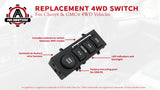4WD 4x4 Switch - Replaces 901-072, 19168767 - Fits Chevrolet & GMC Vehicles