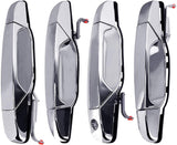 Exterior Chrome Door Handle Set of 4 - Compatible with Chevy, Cadillac & GMC Vehicles - 2007-2014 Silverado, Tahoe, Escalade, Sierra, Yukon, Avalanche - Replaces 15915659, 22738721, 22738722