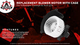 AC Heater Blower Motor Fan White with Cage - Compatible with Volkswagen & Audi Vehicles - Touareg 2004, 2005, 2006, 2007, 2008, 2009, 2010, Q7 07-15 - Replaces 7L0 820 021 Q, 700262, 7L0-820-021-Q