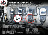 Ignition Coil, Coil Pack Replacement Connector - Harness - Set of 4 - VW, Volkswagen & Audi 1.8T, 2.0T, 2.5L, 3.2L, 4.2L Vehicles