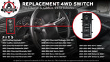 4WD 4x4 Switch - Replaces 901-072, 19168767 - Fits Chevrolet & GMC Vehicles