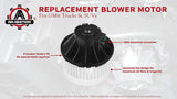 AC Heater Blower Motor - Fits GM - Replaces# 35143, 1581647, PM2728, 15-81647, 89019321