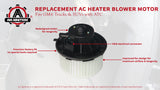 Blower Motor - Fits Silverado, Tahoe, Avalanche, Suburban - Replaces# 15-81683